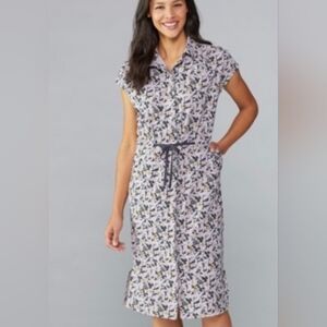 REI Cooperative Sun Up Shirt Dress Light Purple Abstract Floral XS